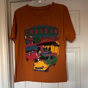 SHEIN Orange Cruisin' Graphic Tee